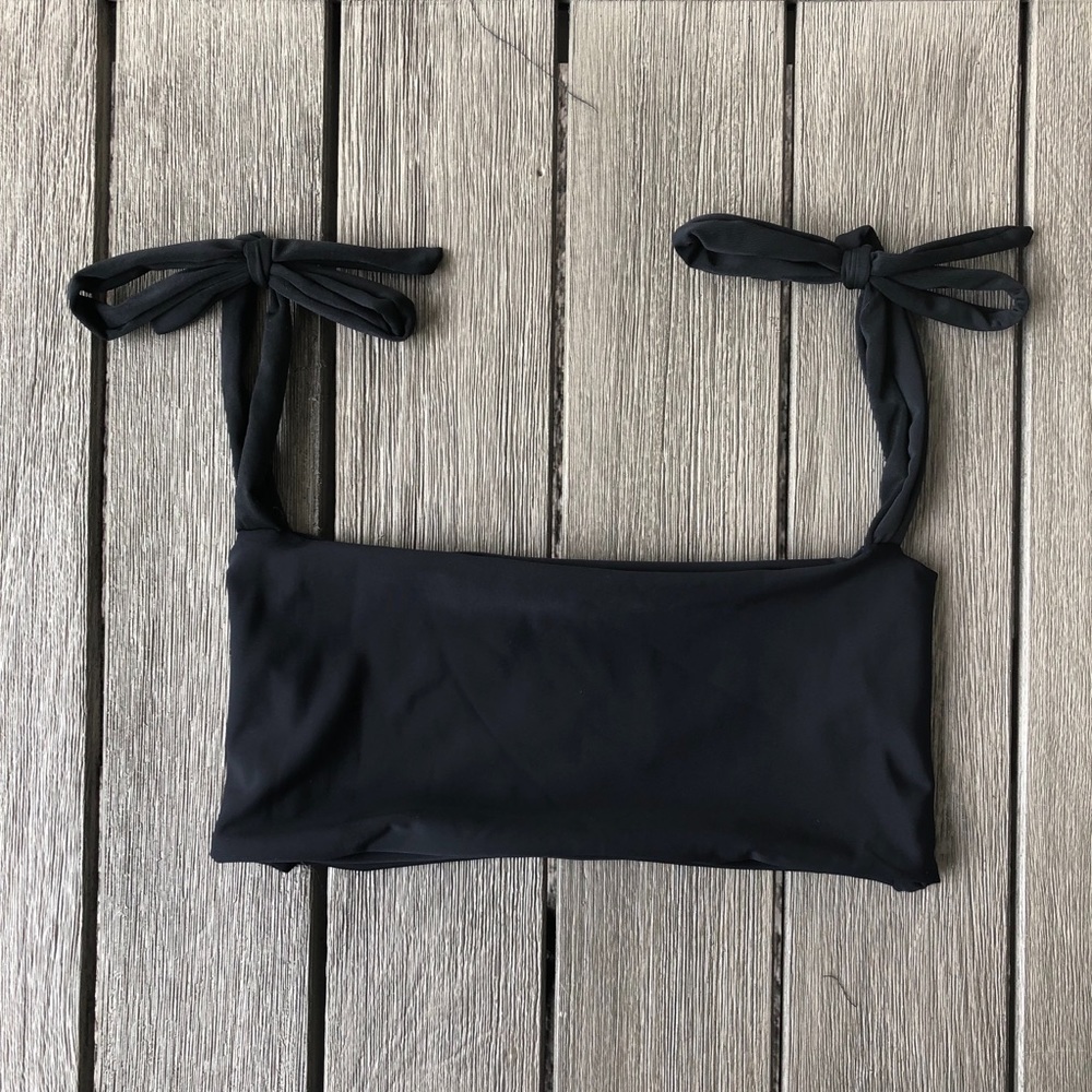 FINAL DROP Black Bandeau Bikini Top